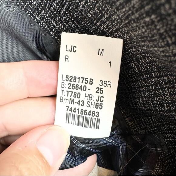 John Varvatos Men's Wool Sport Coat Blazer Office Jacket Grey Pattern Size 36R - Picture 10 of 11